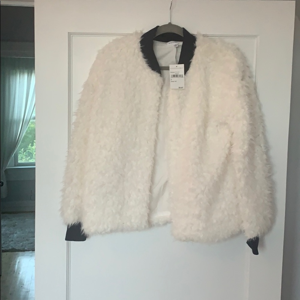 Puffy white and blue bomber
